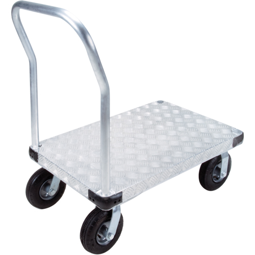 Chariots &agrave; plateforme en aluminium, 24" la x 36" lo, 1400 lb cap, Roues Pneumatique Haskins Industrial Inc.
