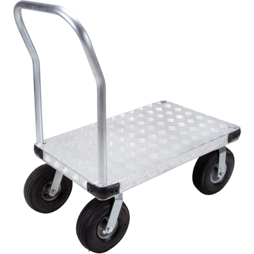 Chariots &agrave; plateforme en aluminium, 24" la x 36" lo, 1600 lb cap, Roues Pneumatique Haskins Industrial Inc.