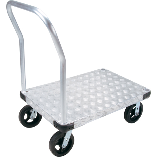 Aluminum Platform Truck, 24" W x 36" L, 2000 lbs. Cap., Mold-on Rubber Wheels Haskins Industrial Inc.