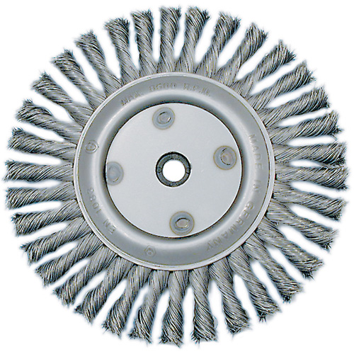 Knot Twisted Wire Wheel, 6" Dia., 0.02" Fill, 5/8"-1/2 Arbor, Steel Haskins Industrial Inc.