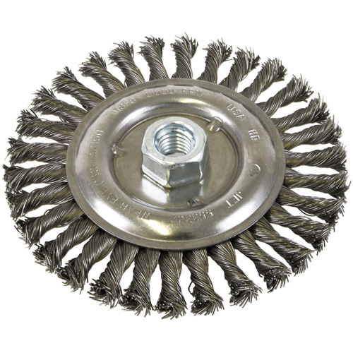 Standard Face Knot Wire Wheel Threaded, 6" Dia., 0.022" Fill, 5/8"-11 Arbor, Steel Haskins Industrial Inc.