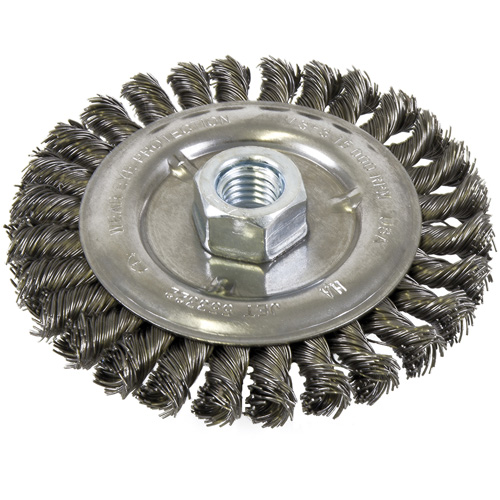 Standard Face Knot Wire Wheel Threaded, 5" Dia., 0.022" Fill, 5/8"-11 Arbor, Steel Haskins Industrial Inc.