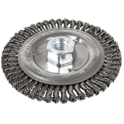Stringer Bead Brush, 5" Dia., 0.022" Fill, 5/8"-11 Arbor, Steel Haskins Industrial Inc.