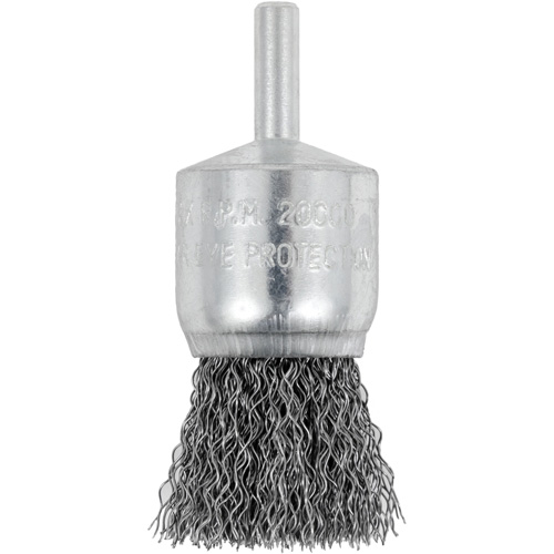 Shaft Mounted Crimped End Brush, 1", 0.012" Fill, 1/4" Shank Haskins Industrial Inc.