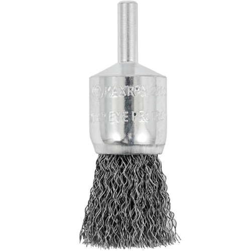 Shaft Mounted Crimped End Brush, 3/4", 0.012" Fill, 1/4" Shank Haskins Industrial Inc.