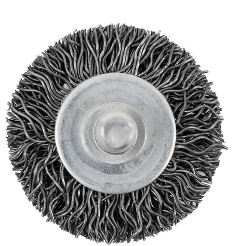 126 Shaft Mounted Crimped Radial Brush, 1-1/2", 0.02" Fill, 1/4" Shank Haskins Industrial Inc.