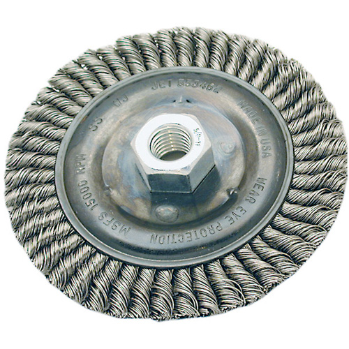 Stringer Bead Brush, 4" Dia., 0.022" Fill, 5/8"-11 Arbor, Steel Haskins Industrial Inc.