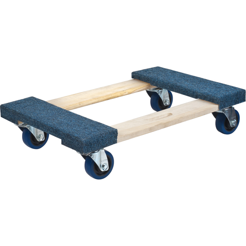 Carpeted Ends Hardwood Dolly, Wood Frame, 18" W x 30" L, 1400 lbs. Capacity Haskins Industrial Inc.