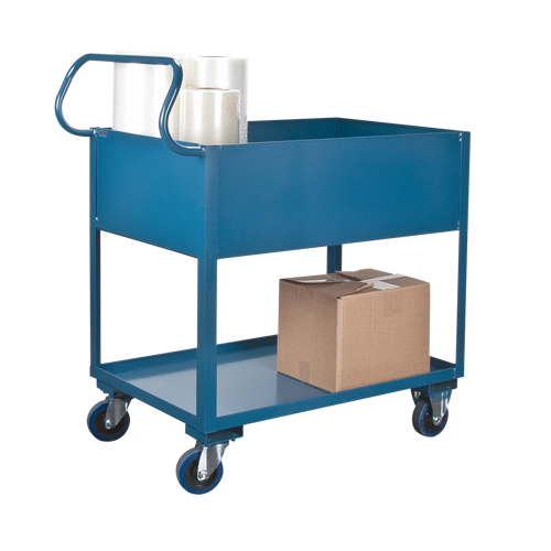 Chariots de service &agrave; bordure profonde, 2 Tiers, 24" la x 47" h x 36" p, Capacit&eacute; 1200 lb Haskins Industrial Inc.