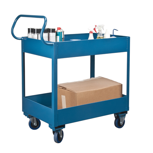 Chariots de service &agrave; bordure profonde, 2 Tiers, 24" la x 47" h x 36" p, Capacit&eacute; 1200 lb Haskins Industrial Inc.
