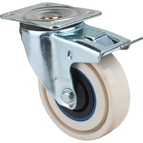 Sandwich Casters, Swivel with Brake, 4" (101.6 mm), Nylon, 440 lbs. (199.58 kg.) Haskins Industrial Inc.