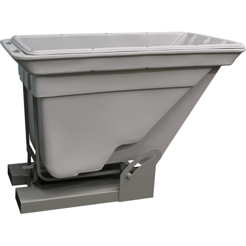 Self Dumping Hopper, Polyethylene, 5/8 cu.yd., Grey Haskins Industrial Inc.