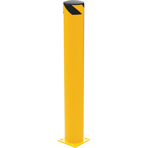 Safety Bollard, Steel, 48" H x 6.5" W, Yellow Haskins Industrial Inc.