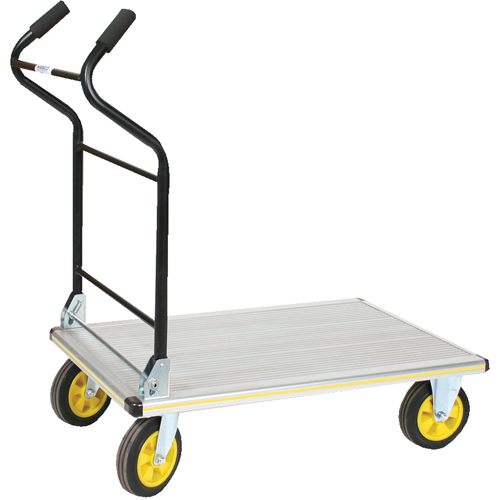 Chariot &agrave; plateforme avec poign&eacute;e ergonomique pliante, Aluminium, 660 lb, 35-1/2" lo x 24" la, Hauteur 41" Haskins Industrial Inc.