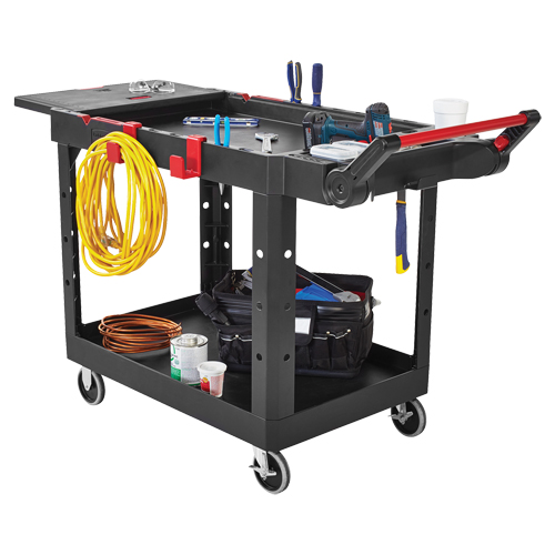 Chariot utilitaire robuste et polyvalent, 2 tiers, 17-3/4" x 36" x 46-1/5", Capacit&eacute; 500 lb Haskins Industrial Inc.
