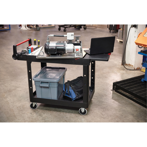 Chariot utilitaire robuste et polyvalent, 2 tiers, 17-3/4" x 36" x 46-1/5", Capacit&eacute; 500 lb Haskins Industrial Inc.