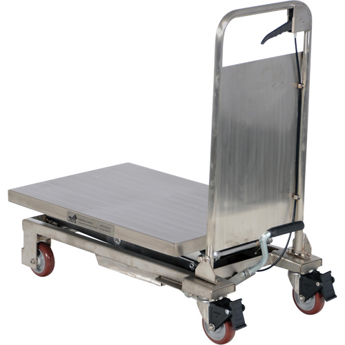 Manual Hydraulic Scissor Lift Table, 27-1/2" L x 17-3/4" W, Partial Stainless Steel, 220 lbs. Capacity Haskins Industrial Inc.