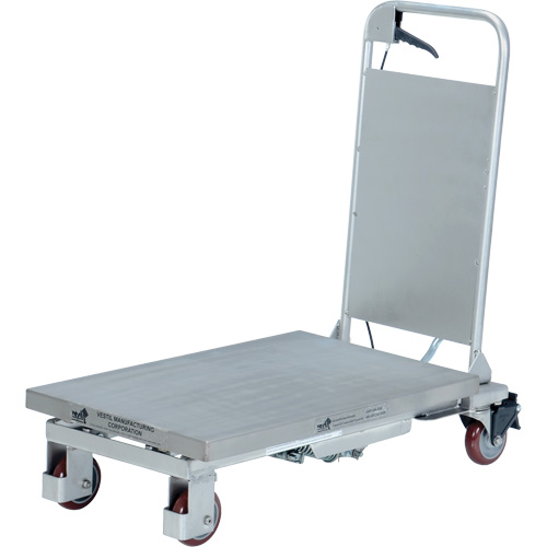 Table &eacute;l&eacute;vatrice hydraulique manuelle &agrave; ciseaux, 27-1/2" lo x 17-5/8" la, Partiellement en acier inoxydable, Capacit&eacute; 400 lb Haskins Industrial Inc.