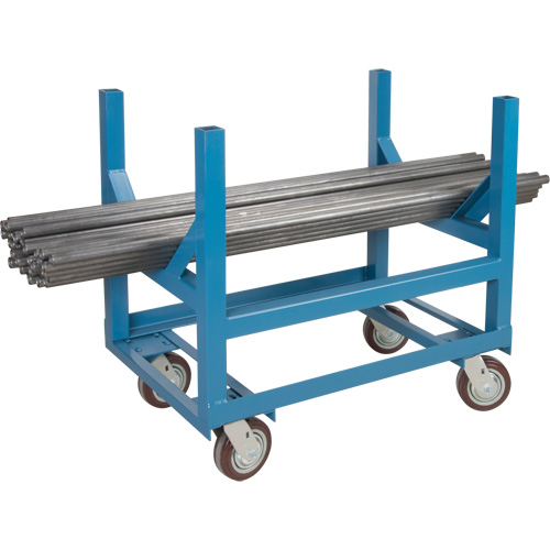 Pipe & Bar Cradle Truck, 48" L x 24" W x 34" H, 2500 lbs. Capacity, Polyurethane Wheels Haskins Industrial Inc.