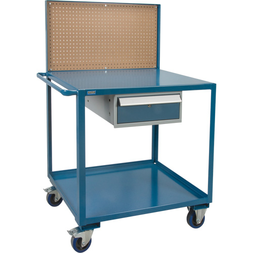 Mobile Service Cart, 2 Tiers, 24" W x 57" H x 40" D, 1200 lbs. Capacity Haskins Industrial Inc.