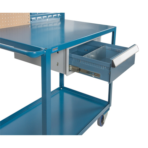 Mobile Service Cart, 2 Tiers, 24" W x 57" H x 40" D, 1200 lbs. Capacity Haskins Industrial Inc.