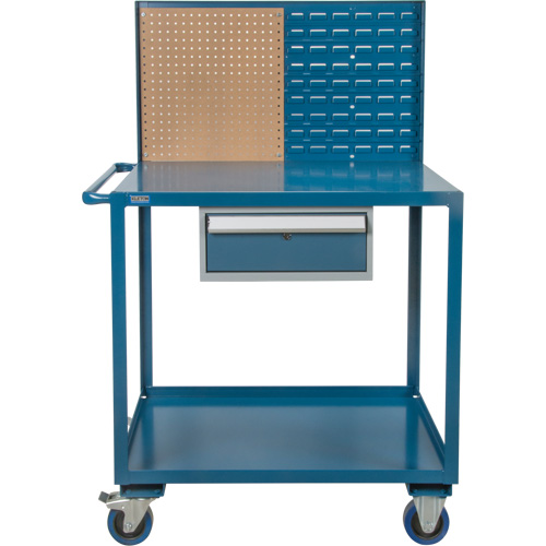 Mobile Service Cart, 2 Tiers, 24" W x 57" H x 40" D, 1200 lbs. Capacity Haskins Industrial Inc.
