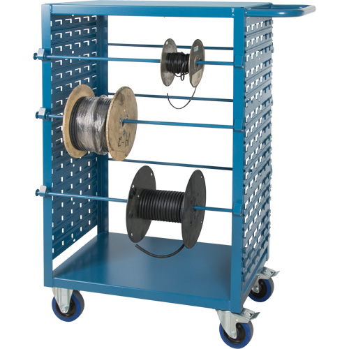 Mobile Wire Spool Cart, Steel, 6 Rod, 21" W x 48" H x 38" D, 1200 lbs. Capacity Haskins Industrial Inc.
