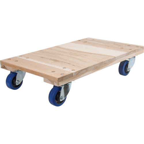 Medium-Duty Solid Wood Dollies, Polyolefin Wheels, 900 lbs. Capacity, 18" W x 24" D x 7" H Haskins Industrial Inc.