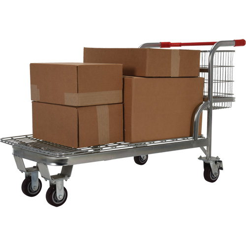 Nestable Wire Cart, Steel, 28-3/4" x 37-1/16" x 59-5/8", 275 lbs. Capacity Haskins Industrial Inc.