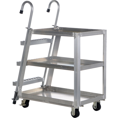 Chariot de pr&eacute;l&egrave;vement de stock, Aluminium, 21-7/8" la x 40" p, 3 tablettes, Capacit&eacute; 660 lb Haskins Industrial Inc.