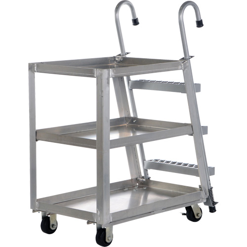 Chariot de pr&eacute;l&egrave;vement de stock, Aluminium, 21-7/8" la x 40" p, 3 tablettes, Capacit&eacute; 660 lb Haskins Industrial Inc.