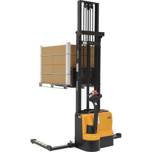 Double Mast Stacker, Electric Operated, 2200 lbs. Capacity, 150" Max Lift Haskins Industrial Inc.