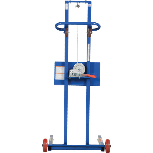 Plateforme &eacute;l&eacute;vatrice &agrave; profil bas pour charge l&eacute;g&egrave;re, M&eacute;canisme Treuil manuel, Capacit&eacute; de 400 lb, Levage max de 55" Haskins Industrial Inc.