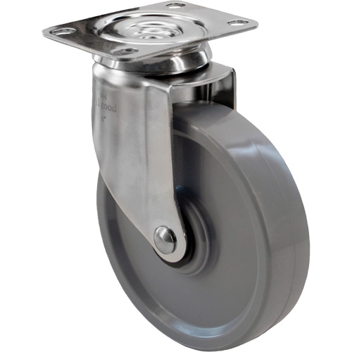 2309 Caster, Swivel, 4" (101.6 mm), Envirothane Grey, 350 lbs. (158.8 kg.) Haskins Industrial Inc.