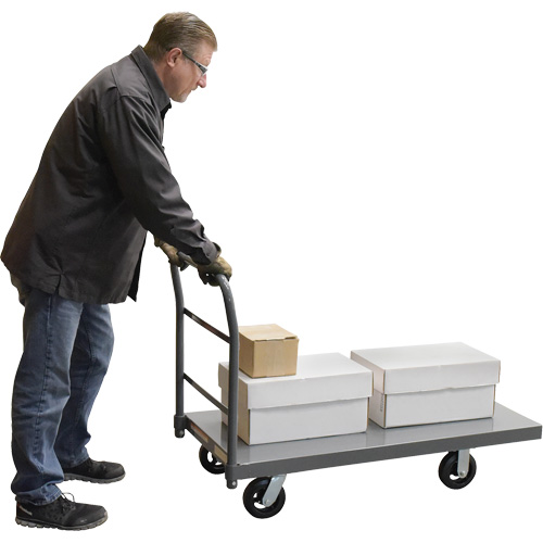 Chariot &agrave; plateforme, 48" lo x 24" la x Capacit&eacute; 2000 lb, Roues en Caoutchouc Haskins Industrial Inc.