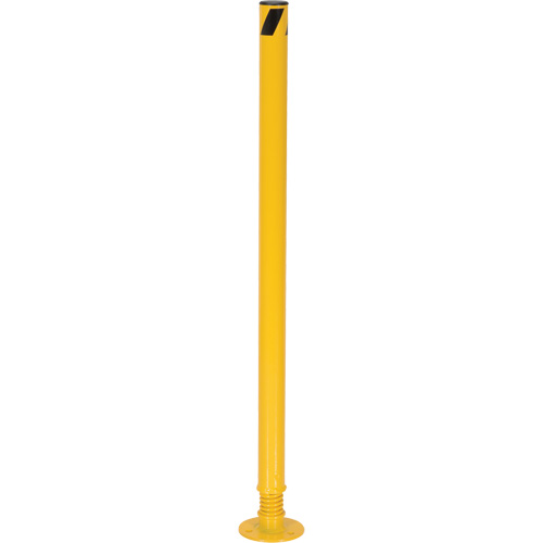 Spring Loaded Bollard, Steel, 42" H x 2-1/8" W, Yellow Haskins Industrial Inc.
