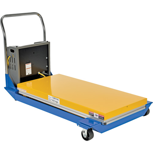 DC Powered & Manual Scissor Lift Table, Steel, 48" L x 24" W, 1000 lbs. Capacity Haskins Industrial Inc.