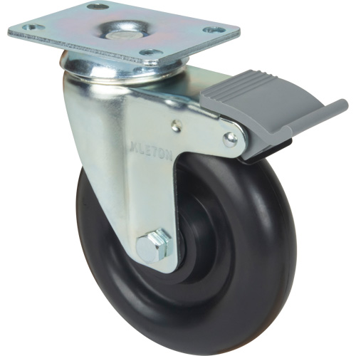 Roulette, Pivotant avec frein, 5" (127 mm), Polyol&eacute;fine, 250 lb (113,4 kg) Haskins Industrial Inc.