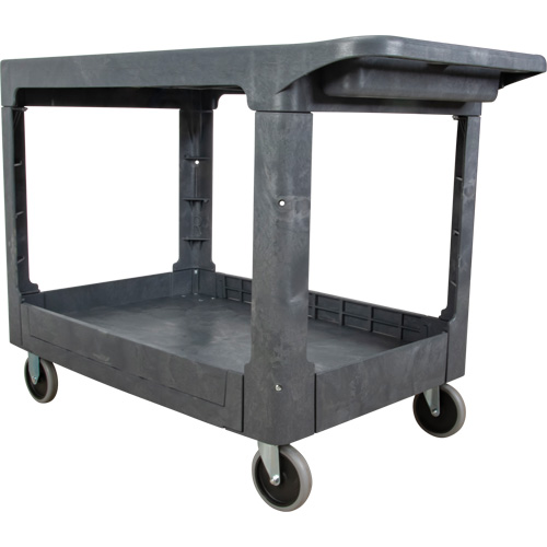 Flat-Shelf Utility Service Cart, 2 Tiers, 25-1/4" x 32-1/4" x 44", 550 lbs. Capacity Haskins Industrial Inc.