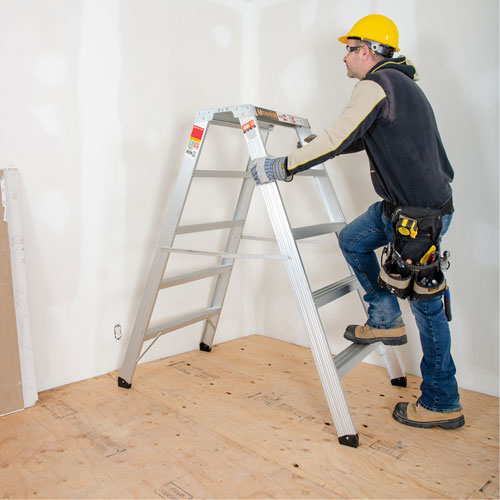 Poste de travail chevalet de sciage portatif, Cadre Aluminium, 12-1/4" p x 56" h Haskins Industrial Inc.