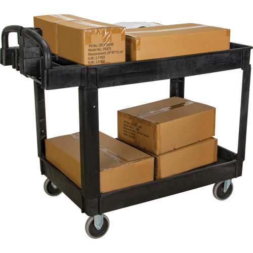 Utility Cart, 2 Tiers, 25-5/8" x 33-1/2" x 43-3/4", 550 lbs. Capacity Haskins Industrial Inc.