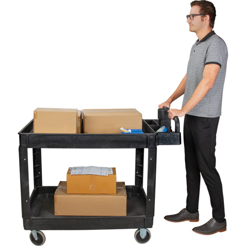 Utility Cart, 2 Tiers, 25-5/8" x 33-1/2" x 43-3/4", 550 lbs. Capacity Haskins Industrial Inc.