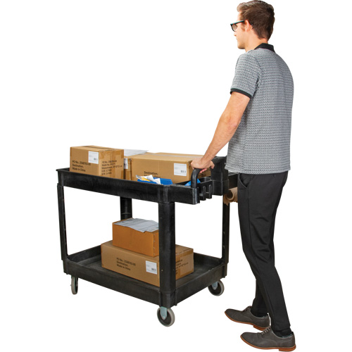 Utility Cart, 2 Tiers, 25-5/8" x 33-1/2" x 43-3/4", 550 lbs. Capacity Haskins Industrial Inc.