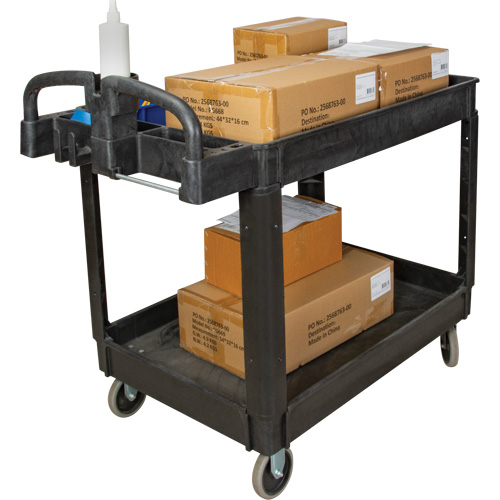 Utility Cart, 2 Tiers, 25-5/8" x 33-1/2" x 43-3/4", 550 lbs. Capacity Haskins Industrial Inc.