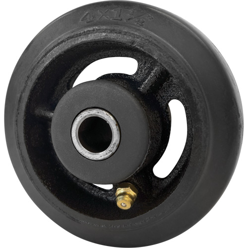 Mold-On Rubber Wheel, 4" (102 mm) Dia. x 1-1/2" (38 mm) W, 350 lbs. (158 kg.) Capacity Haskins Industrial Inc.