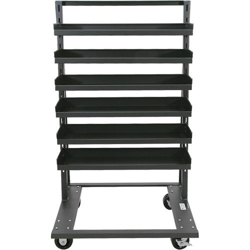 Chariot &agrave; cadre en A robuste &agrave; un c&ocirc;t&eacute; avec 6 plateaux &agrave; rebords, 38" x 25" x 63", Capacit&eacute; 2500 lb Haskins Industrial Inc.