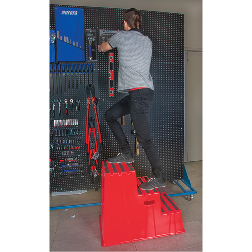 Industrial Step Stool, 3 Steps, 34-13/16" x 22-7/16" x 28-1/2" High Haskins Industrial Inc.