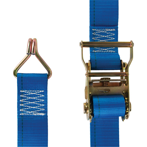 Tendeur d'arrimage utilitaire robuste, Crochet en J, 2" la x 20' lo, Charge d'utilisation 500 lb (227 kg) Haskins Industrial Inc.
