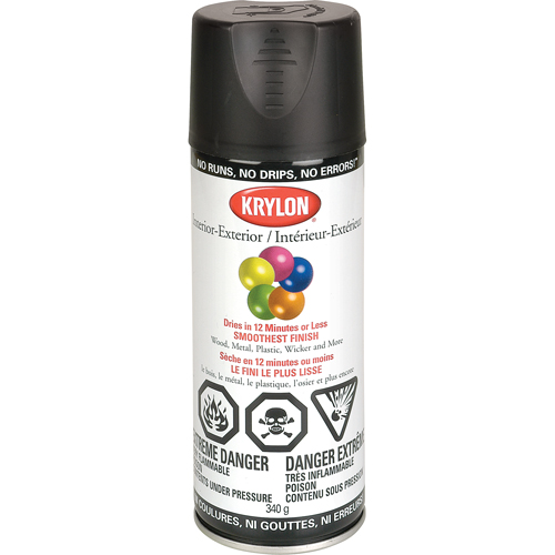 Industrial Acryli-Quik Lacquer, Black, Semi-Flat, 12 oz., Aerosol Can Haskins Industrial Inc.
