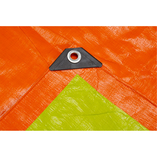 High-Visibility Heavy-Duty Woven Tarp, Polyethylene, Green/Orange, 16' x 20' x 12 mils Haskins Industrial Inc.